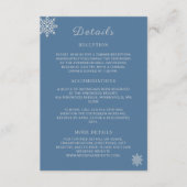 Minimalistische Dusty Blue Silver Winter Wedding D Informatiekaartje (Voorkant)