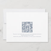 Minimalistische Dusty Blue Text QR Code Wedding Save The Date (Achterkant)