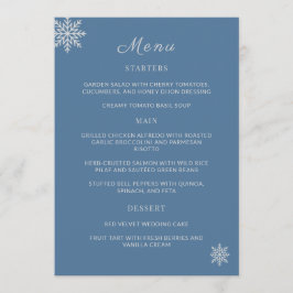 Minimalistische Dusty Blue Trouwtafel Menu Kaarten