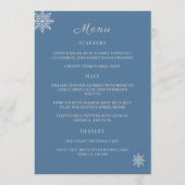 Minimalistische Dusty Blue Trouwtafel Menu Kaarten (Voorkant)