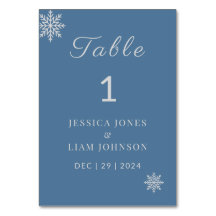 Minimalistische Dusty Blue Trouwtafel Nummer Kaart