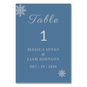 Minimalistische Dusty Blue Trouwtafel Nummer Kaart (Voorkant)