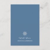 Minimalistische Dusty Blue White Winter Wedding De Informatiekaartje (Achterkant)