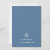 Minimalistische Dusty Blue White Winter WeddingQR- Save The Date (Achterkant)