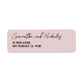 Minimalistische Dusty Pink Calligraphy Script Retu Etiket (Voorkant)