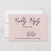 Minimalistische Dusty Pink RSVP-uitnodiging RSVP Kaartje (Achterkant)