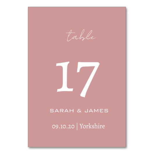 Minimalistische Dusty Pink Script Wedding Custom Kaart (Voorkant)
