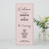 Minimalistische Dusty Pink Wedding Programma (Staand voorkant)