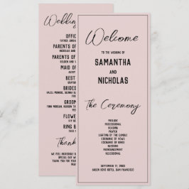 Minimalistische Dusty Pink Wedding Programma