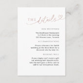 Minimalistische Dusty Roos Detail Kaart met Hart (Voorkant)