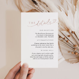 Minimalistische Dusty Roos Detail Kaart met Hart