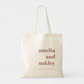 Minimalistische Dusty Roos Retro Custom Welkom Huw Tote Bag (Voorkant)