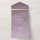 Minimalistische Dusty Roos Script Wedding Invite All In One Uitnodiging (Binnen)