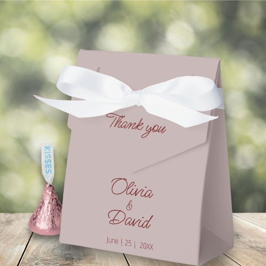 Minimalistische Dusty Roos Wedding Bedankdoosjes