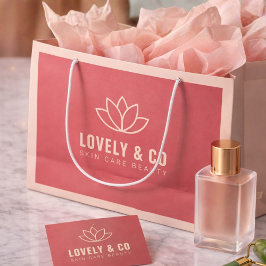 Minimalistische Dusty Rose & Ivoor Salon Schoonhei Groot Cadeauzakje