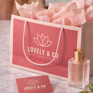 Minimalistische Dusty Rose & Ivoor Salon Schoonhei Groot Cadeauzakje