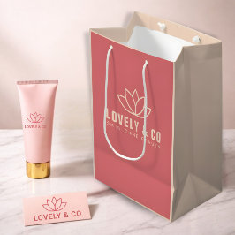 Minimalistische Dusty Rose & Ivoor Salon Schoonhei Medium Cadeauzakje