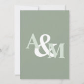 Minimalistische Dusty Sage Green Text Based Wedden Kaart (Achterkant)