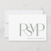 Minimalistische Dusty Sage RSVP Card (Voorkant)