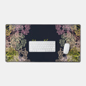 Minimalistische Dynamic Wire Petals Abstracte Bloe Bureaumat (Keyboard & Muis)