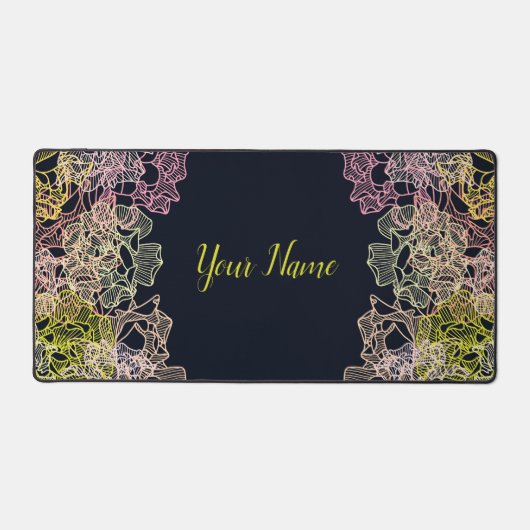 Minimalistische Dynamic Wire Petals Abstracte Bloe Bureaumat (Voorkant)