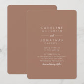 Minimalistische Earth Tone Boho Mocha Bruine bruil Kaart (Voorkant / Achterkant)