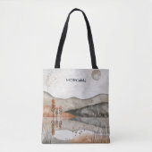 minimalistische Earth-Tone Landscape Canvas tas (Voorkant)