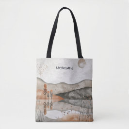 minimalistische Earth-Tone Landscape Canvas tas
