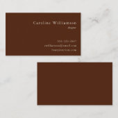 Minimalistische Earthy Brown Elegant Professional Visitekaartje (Voorkant / Achterkant)