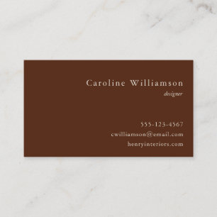 Minimalistische Earthy Brown Elegant Professional Visitekaartje