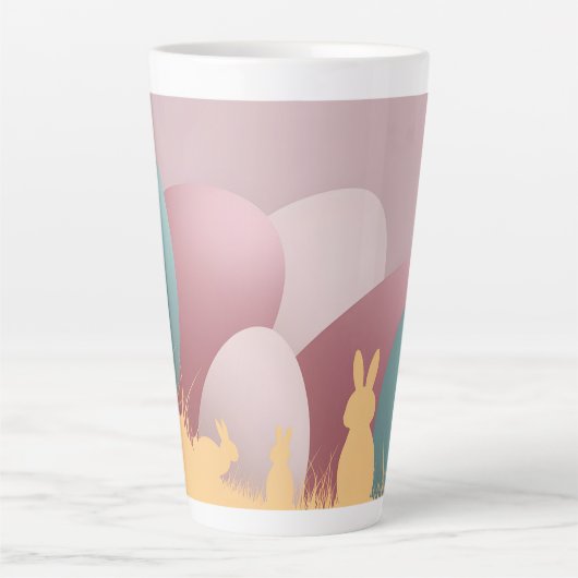 Minimalistische Easter Elegance Latte Mok (Voorkant)