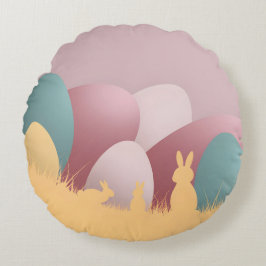 Minimalistische Easter Elegance Rond Kussen