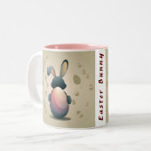Minimalistische Easter Elegance Tweekleurige Koffiemok (Voorkant links)