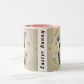 Minimalistische Easter Elegance Tweekleurige Koffiemok (Center)