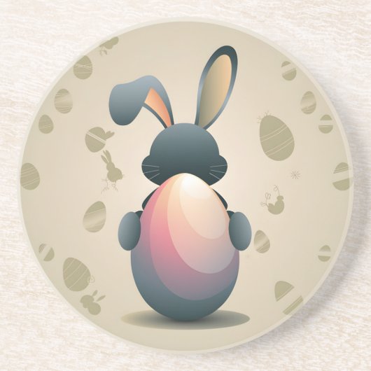 Minimalistische Easter Elegance Zandsteen Onderzetter (Voorkant)