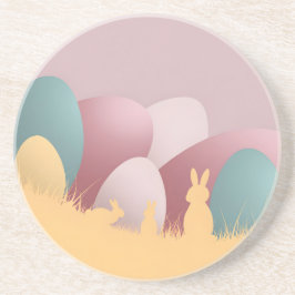 Minimalistische Easter Elegance Zandsteen Onderzetter