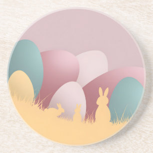 Minimalistische Easter Elegance Zandsteen Onderzetter