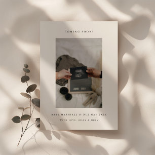 Minimalistische echografie Foto Nieuwe Baby Zwange Aankondiging