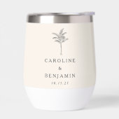 Minimalistische Ecru Palm Tree lijn Art Custom Bru (Links)