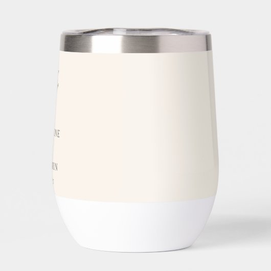 Minimalistische Ecru Palm Tree lijn Art Custom Bru (Achterkant)