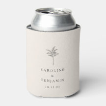 Minimalistische Ecru Palm Tree lijn Art Custom Bru