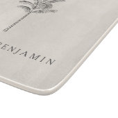 Minimalistische Ecru Palm Tree lijn Art Custom Bru Snijplank (Hoek)