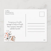 Minimalistische Eekhoorn Herten Pine Tree Merry Ch Feestdagenkaart (Achterkant)