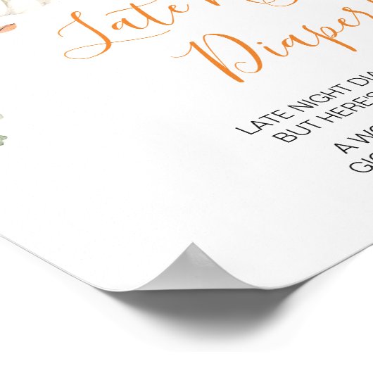 Minimalistische een beetje pompoen late night luie poster (Hoek)