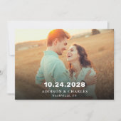 Minimalistische één foto | De datumbekendmaking op Kaart (Voorkant)