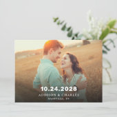 Minimalistische één foto | De datumbekendmaking op Kaart (Staand voorkant)