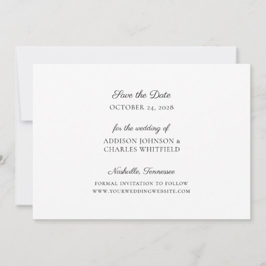 Minimalistische één foto | De datumbekendmaking op Kaart (Achterkant)