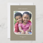 Minimalistische een foto kerstkaart | Olijfbruin (Voorkant)