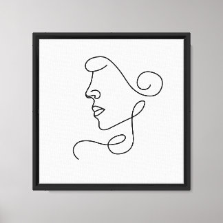 Minimalistische Eén Lijn Vrouw Gezichts Kunst | Mo Canvas Afdruk