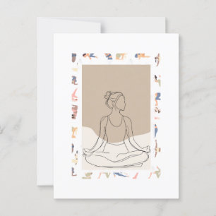 Minimalistische Eén Lijn Vrouw Portret Briefkaart
